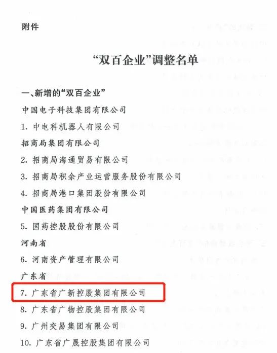 喜訊!廣新集團入選國務院國資委“雙百企業”名單 喜訊!廣新集團入選國務院國資委“雙百企業”名單
